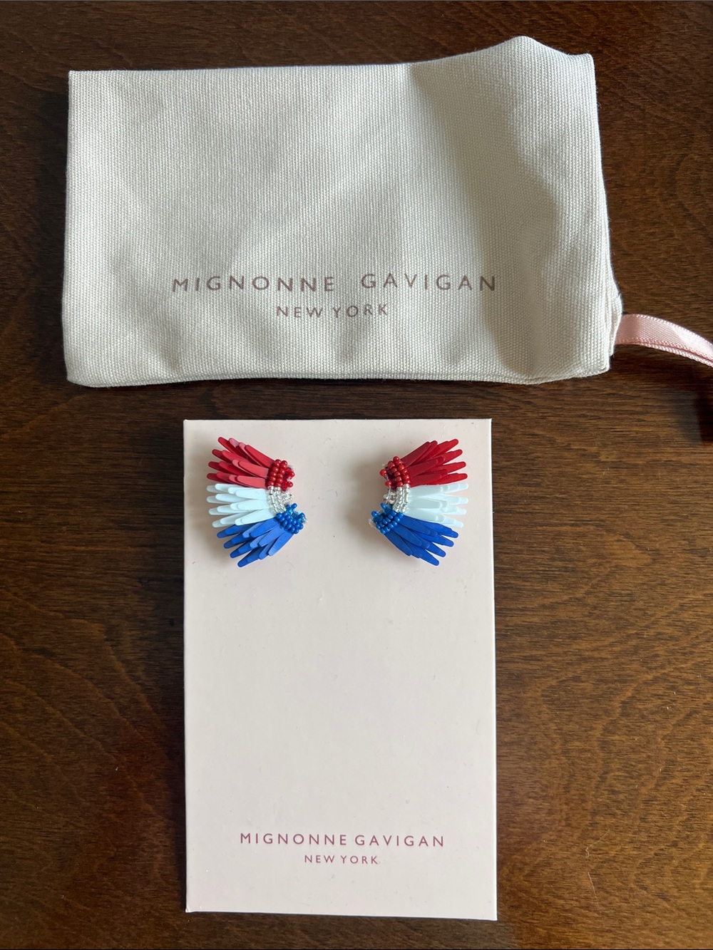 Mignonne Gavigan Kids Red White Blue Fan Earrings